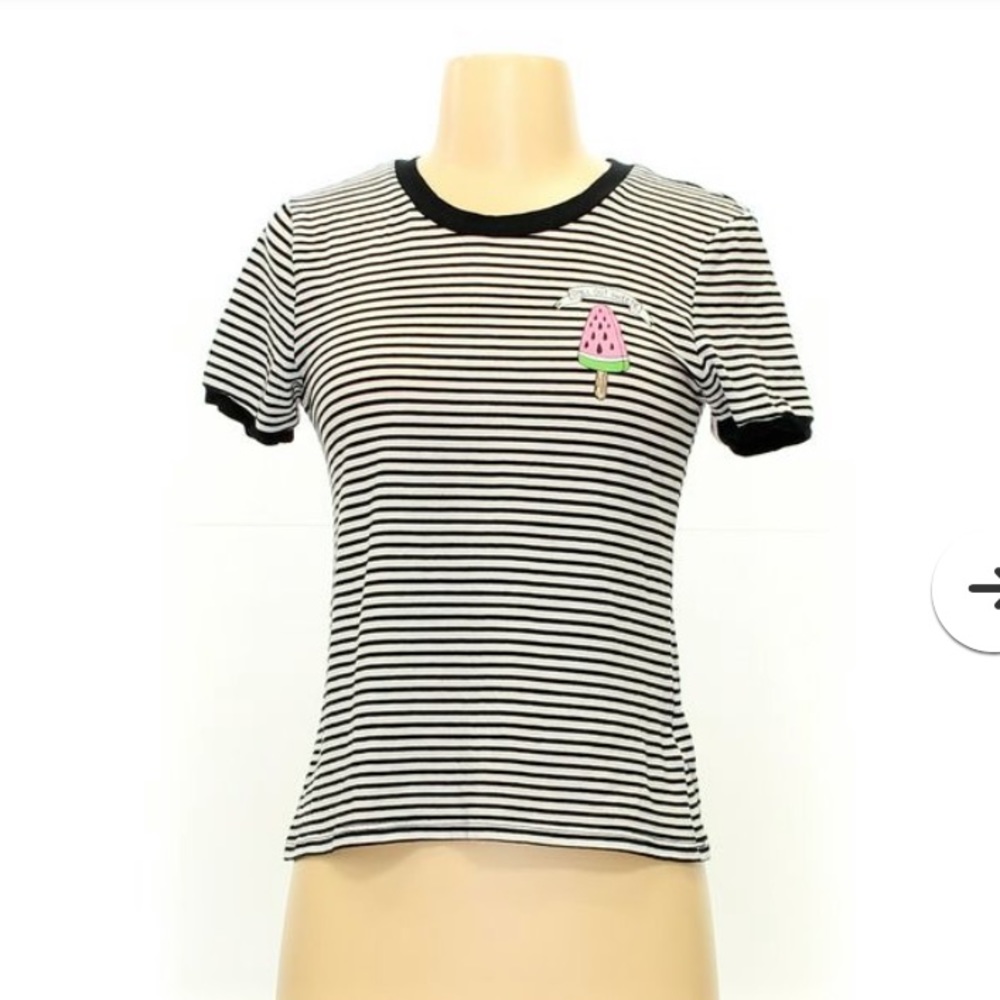 Rebellious One Striped Black and White T Shirt